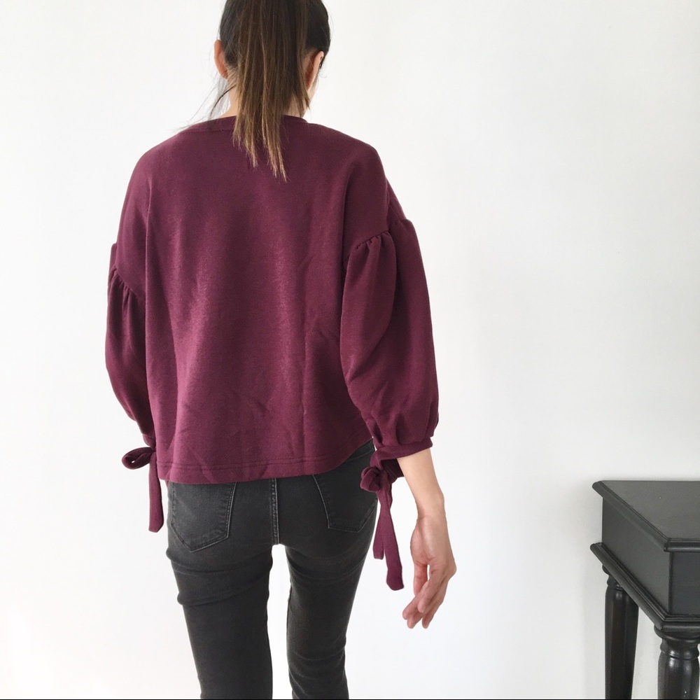 Langley crew sweater top with sleeve detail - Picture 5 of 8